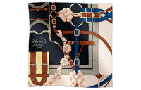 HERMES Silk Scarves Women's Dark Blue