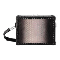LOUIS VUITTON Clutch Bo Leather Trim One Shoulder Hard Case Crossbody Bag Women's Black & Pink
