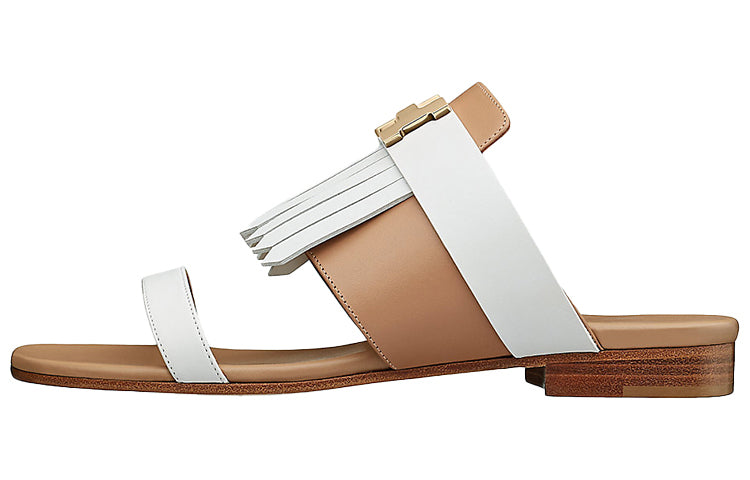 HERMES Coralia Stylish Sandals Women's White Brown