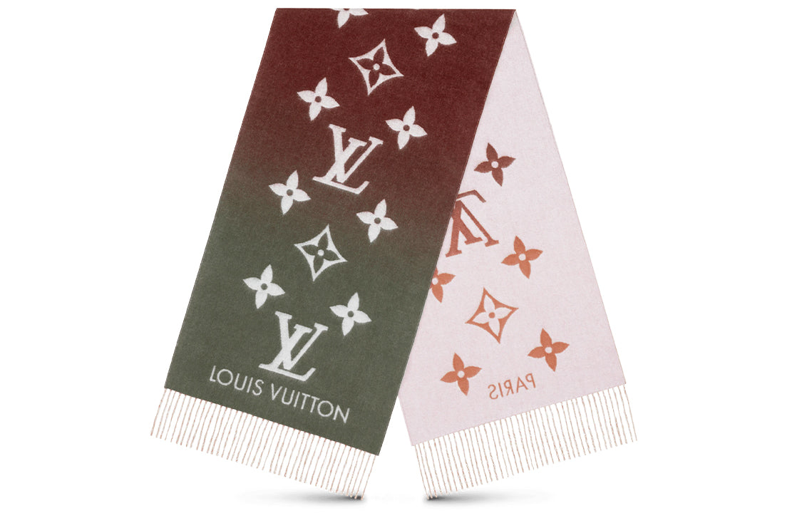 LOUIS VUITTON Knit Scarves Unisex Khaki