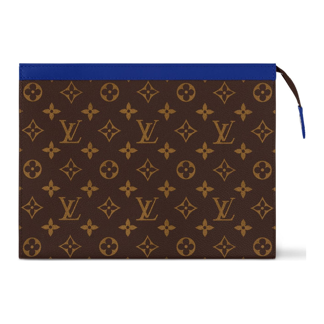 LOUIS VUITTON Monogram Macassar Coated Canvas Clutch Medium Size Men's Blue
