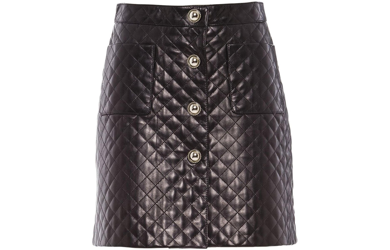 MIU MIU SS22 Leather Short Skirts Women's Black