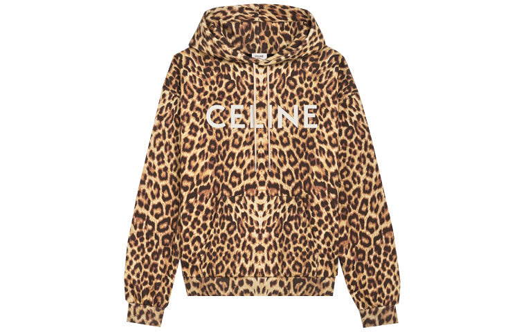 CELINE Sweatshirts Men Leopard Print