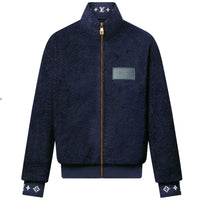 LOUIS VUITTON Leather Patch Fleece Blouson