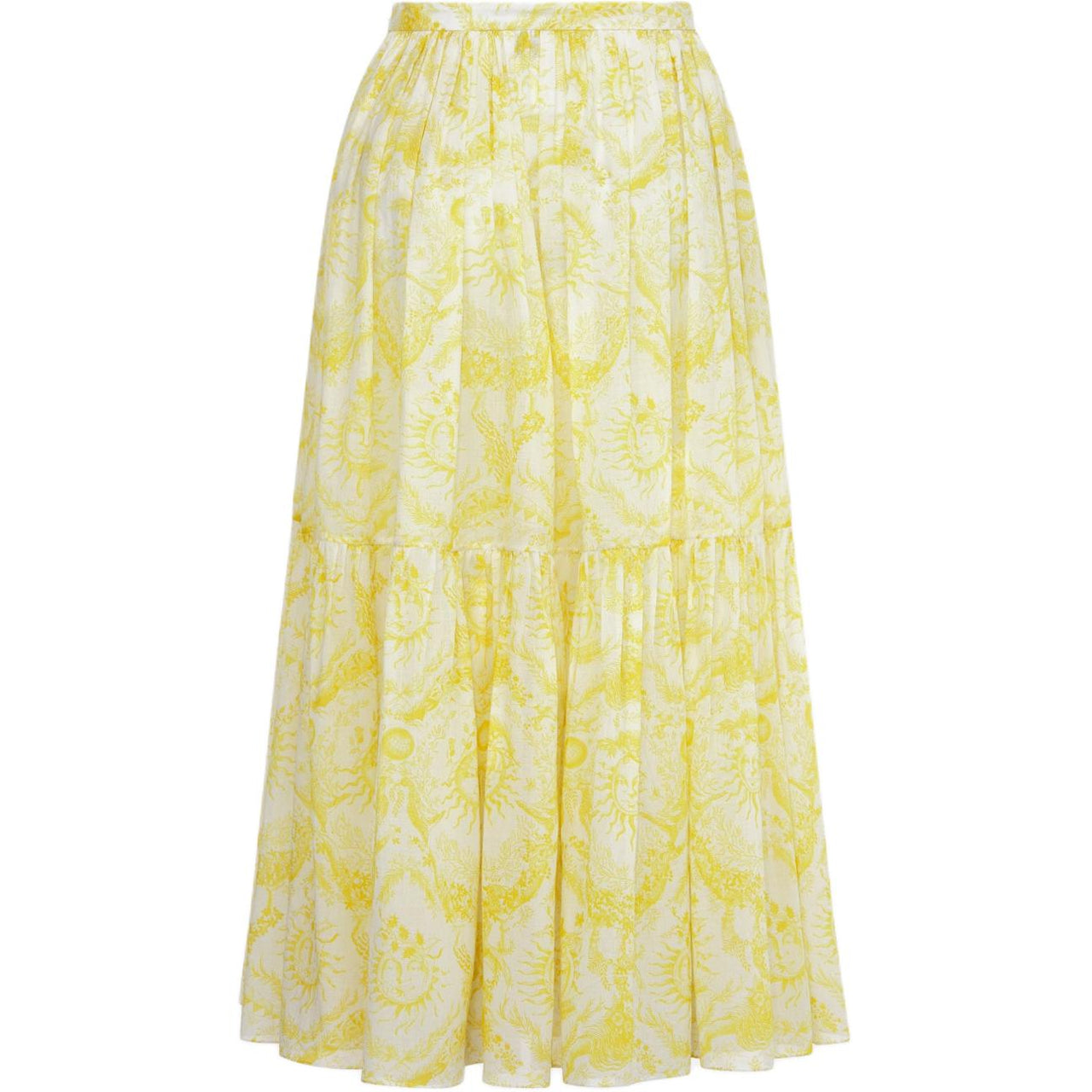 DIOR Dioriviera Mid Length Skirt Casual Long Skirt Women's Yellow