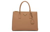 PRADA Galleria Killer Bag Calfskin Shoulder Bag Crossbody Bag Handbag Large Size Women's Caramel