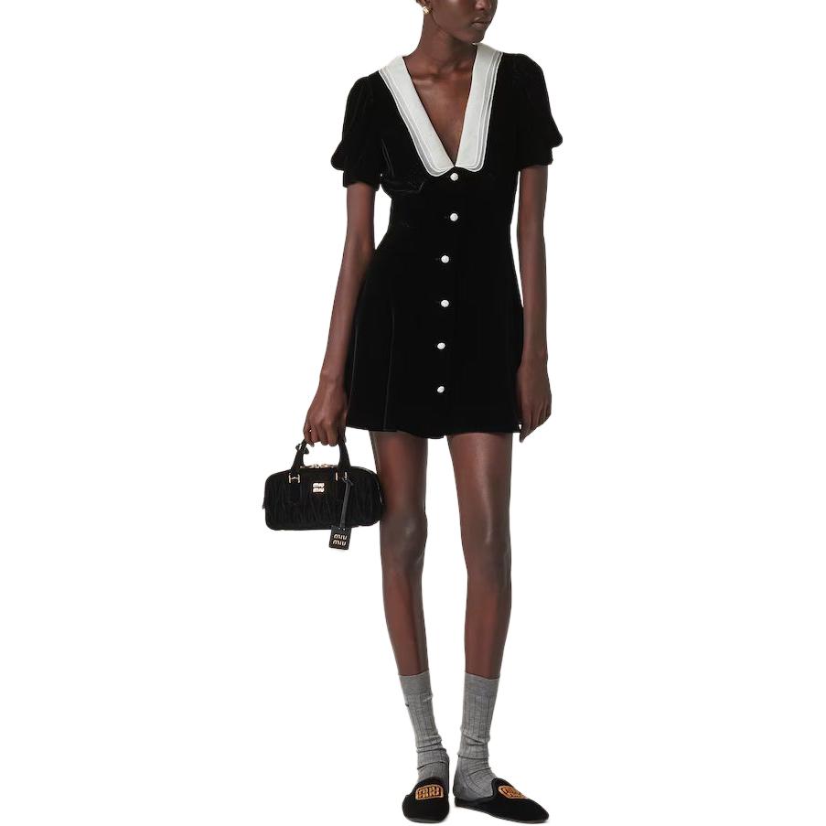 MIU MIU Short-Sleeved Dresses Women's Black