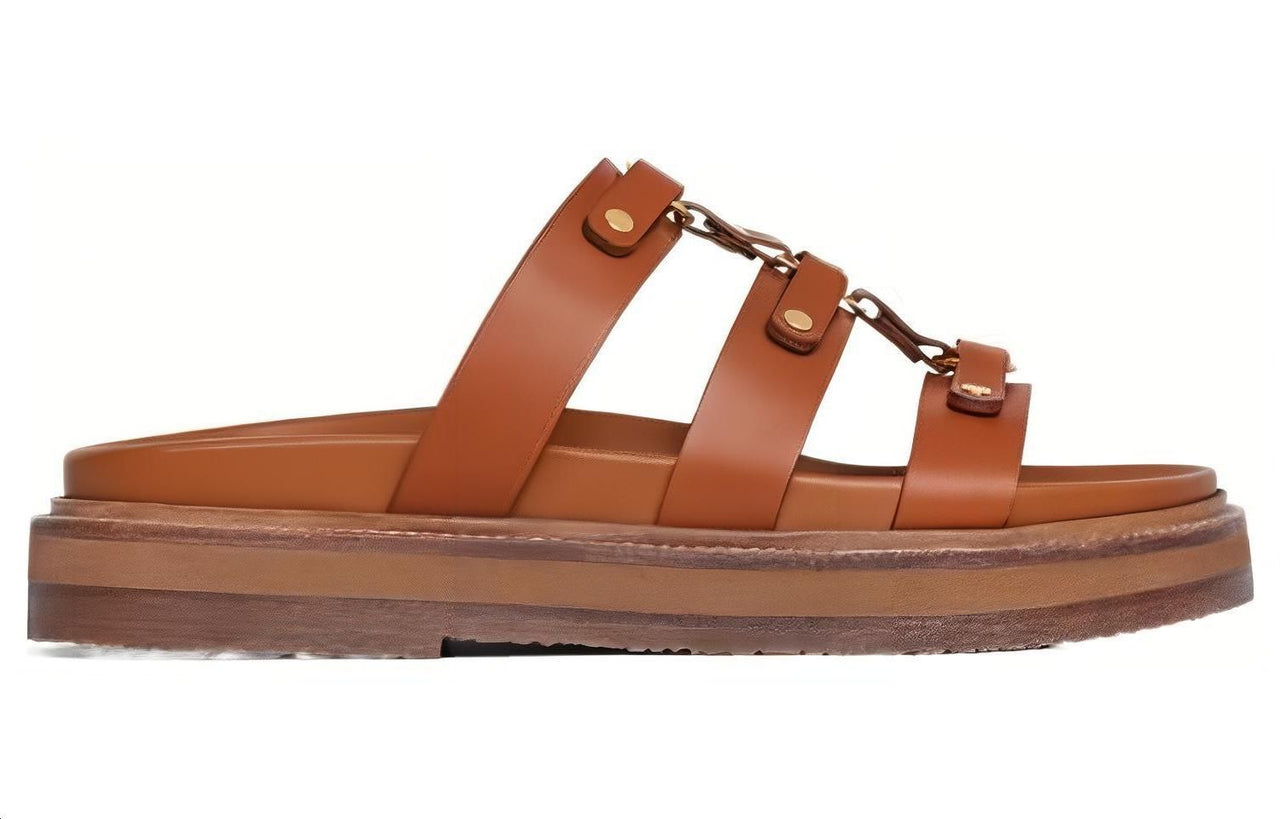 CELINE Slide Slippers Women's Brown
