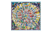 HERMES Shawls Unisex Blue Yellow/Multicolor