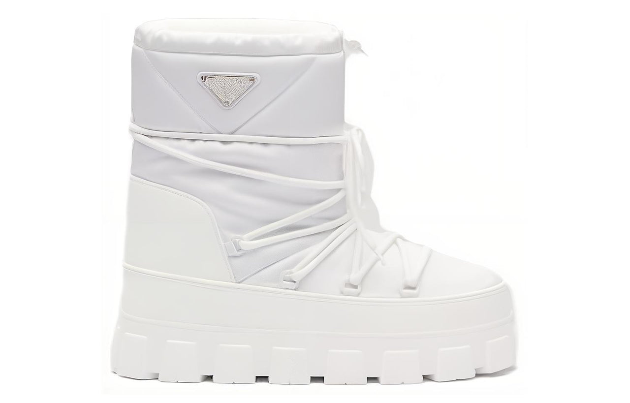 PRADA Warm Short Snow Boots Unisex White