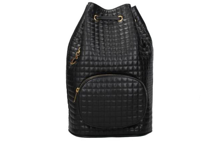 CELINE Calfskin Backpack Medium Size Women's Black