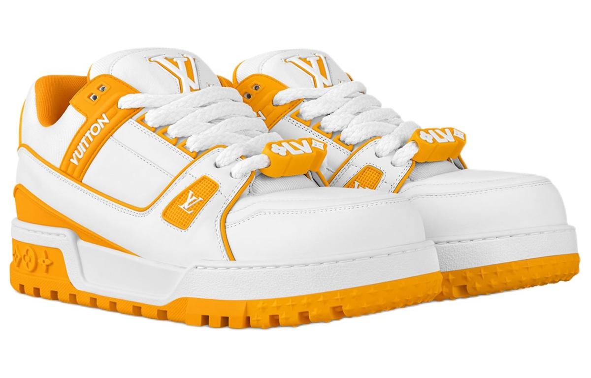 LOUIS VUITTON Trainer Maxi Little Jigglypuff Low Top Skateboard Shoes Unisex White Yellow