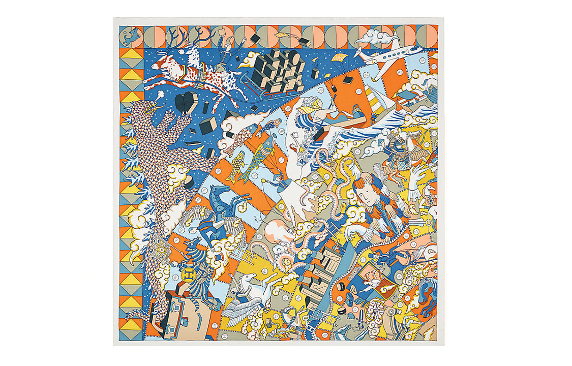 HERMES Silk Scarves Women's Multicolor