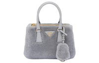 PRADA Plush Tote Bag Shopping Bag Portable Crossbody Bag Shoulder Bag Women's Gray
