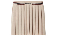 MIU MIU Pleated Knitted Cashmere Miniskirt