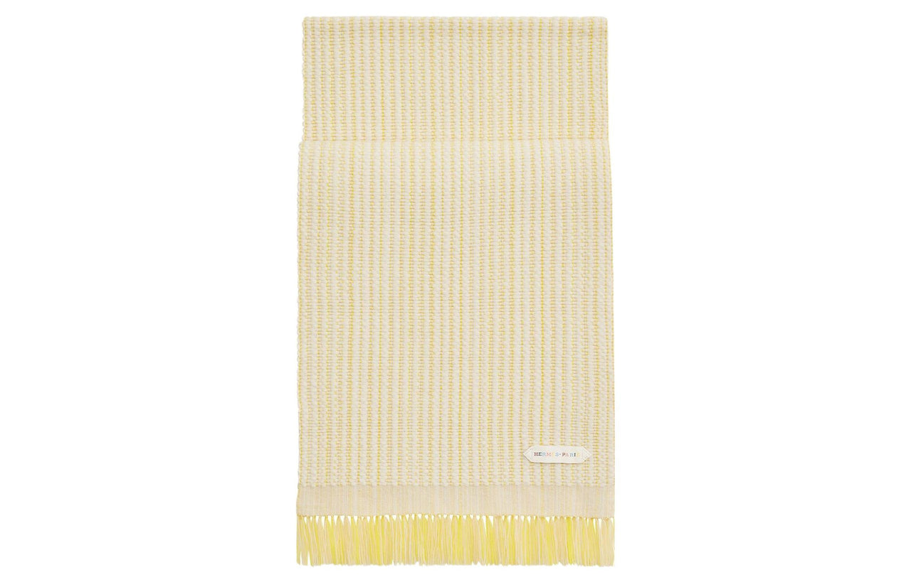 HERMES Knit Scarves Unisex Lemon