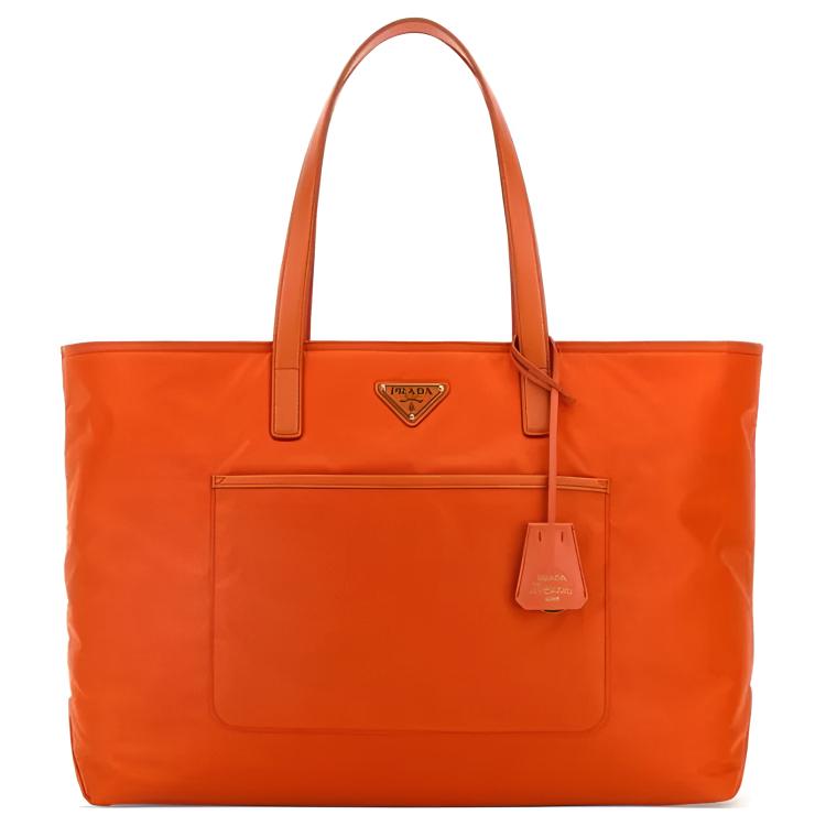 PRADA Re Edition Recycled Nylon Tote Bag, Shopping Bag, Shoulder Bag Women's Orange
