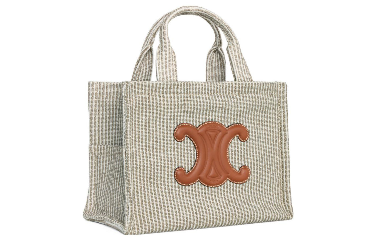 CELINE Cabas Fabric Tote Bag, Shopping Bag, Handbag Trumpets Women's Beige