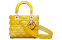 DIOR Lady DiorMy ABCDior Lambskin Daisie Bag Shoulder Bag Crossbody Bag Handbag Small Size Women's Yellow