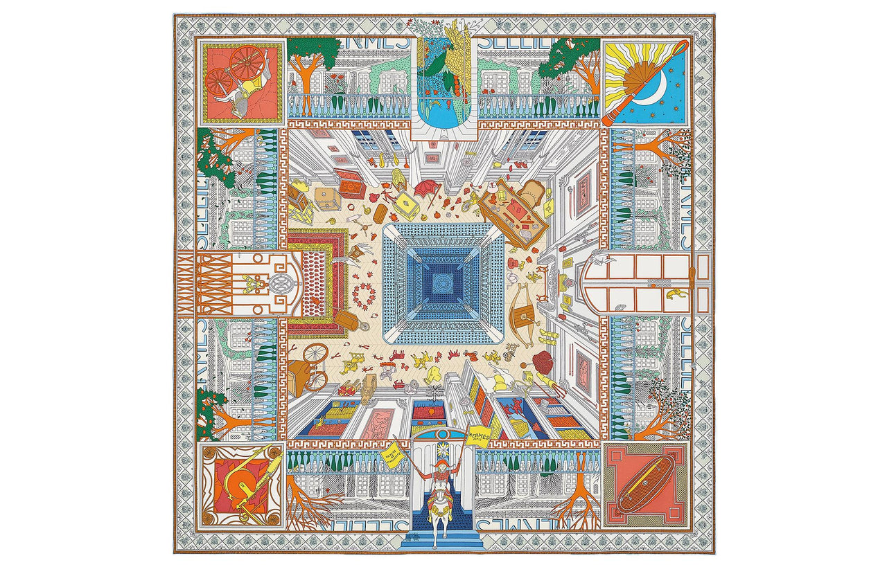 HERMES Silk Scarf Women's Multicolor