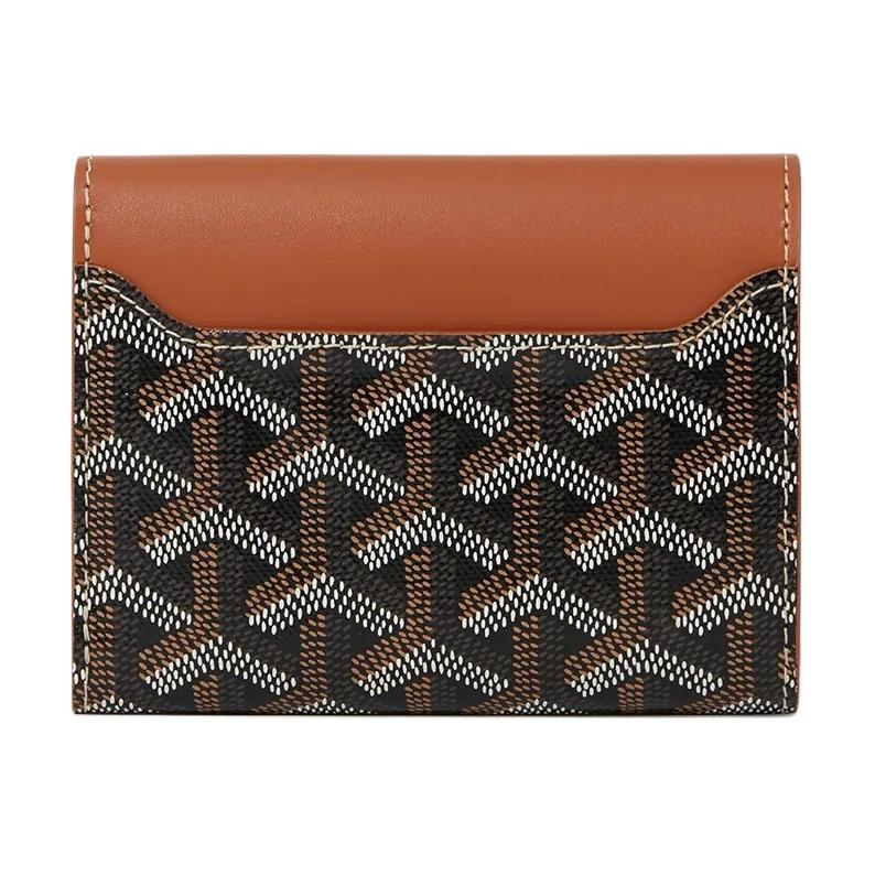 GOYARD Goyardine Canvas With Vauzelles Calfskin Wallet Unisex Brown