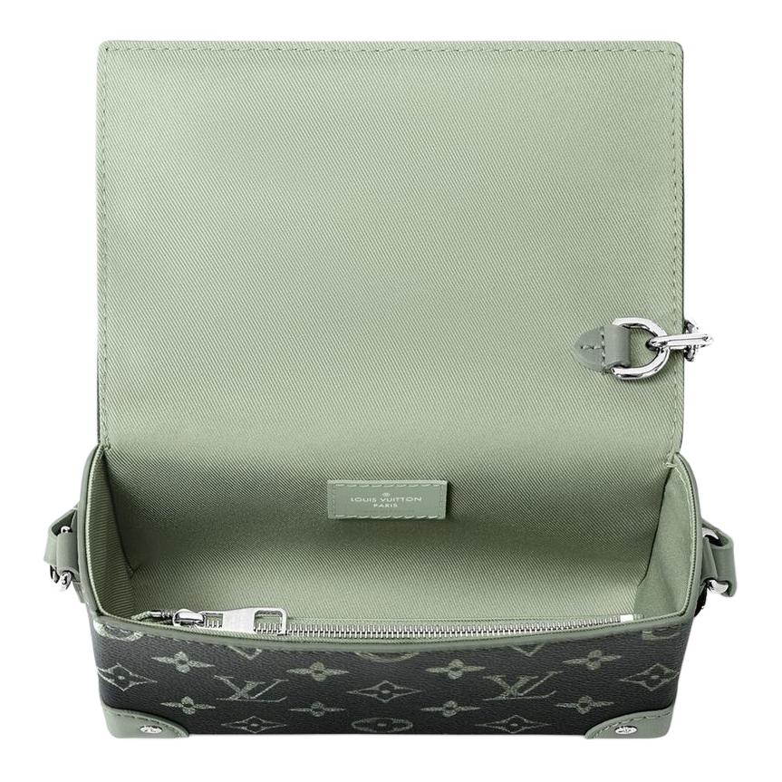 LOUIS VUITTON Steamer Leather Shoulder Bag Crossbody Bag Men's Khaki Green