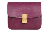 CELINE Classic Bo Lizard Skin Tofu Cube Bag, Shoulder Bag, Crossbody Bag Teen Women's Fruit Purple