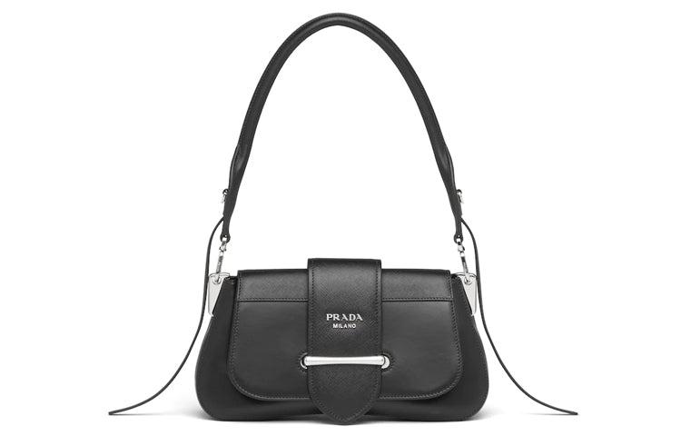 PRADA Calfskin One Shoulder Handbags Women's Black