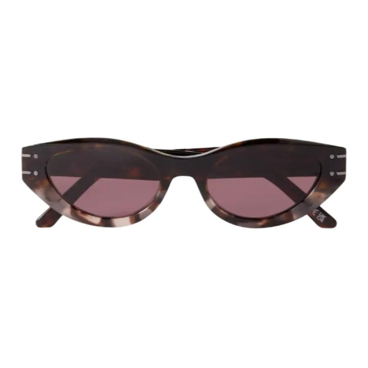 DIOR Acetate Oval Sunglasses Women's Tortoiseshell