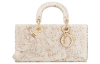 DIOR Lady D Joy Calfskin Lady Dior Bag, Shoulder Bag, Crossbody Bag, Handbag Medium Size Women's White