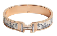 HERMES Clic Bangles Women's Rose Gold