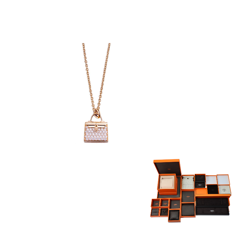 HERMES Kelly Amulette K Gold/diamond Necklaces Women's