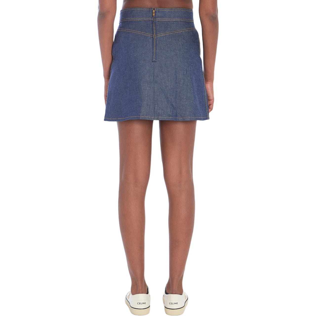 CELINE Denim Short Skirts Women's Blue