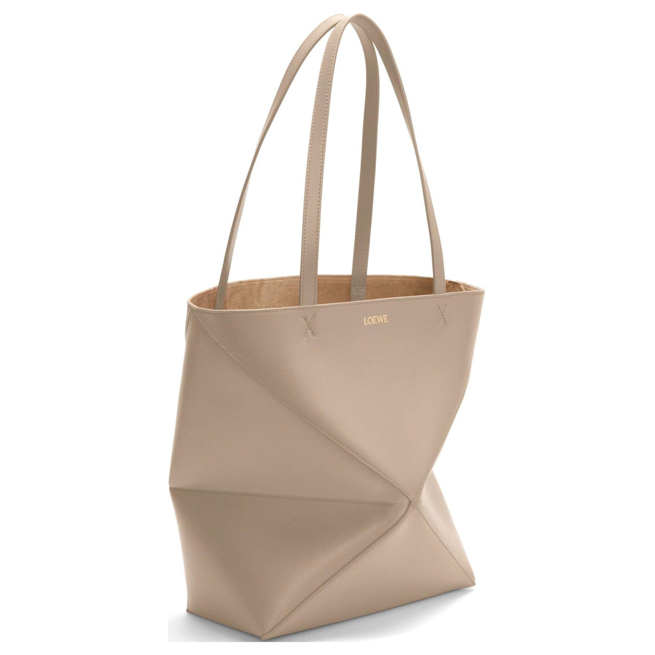 LOEWE Puzzle Fold Calfskin Tote Bag, Shopping Bag, Handbag, Shoulder Bag Medium Size Women's Sand