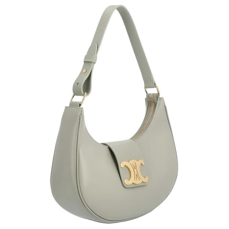 CELINE AVATriomphe Calfskin Shoulder Bag Women's Gray