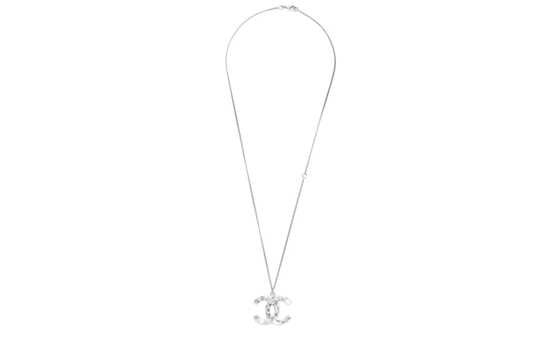 CHANEL 2000s Cc Rhinestone-embellished Necklace