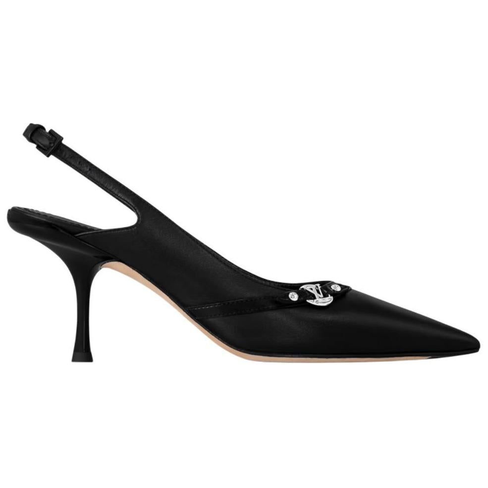 LOUIS VUITTON 6AM Slim Heel High Heels 7.5cm Women's Black