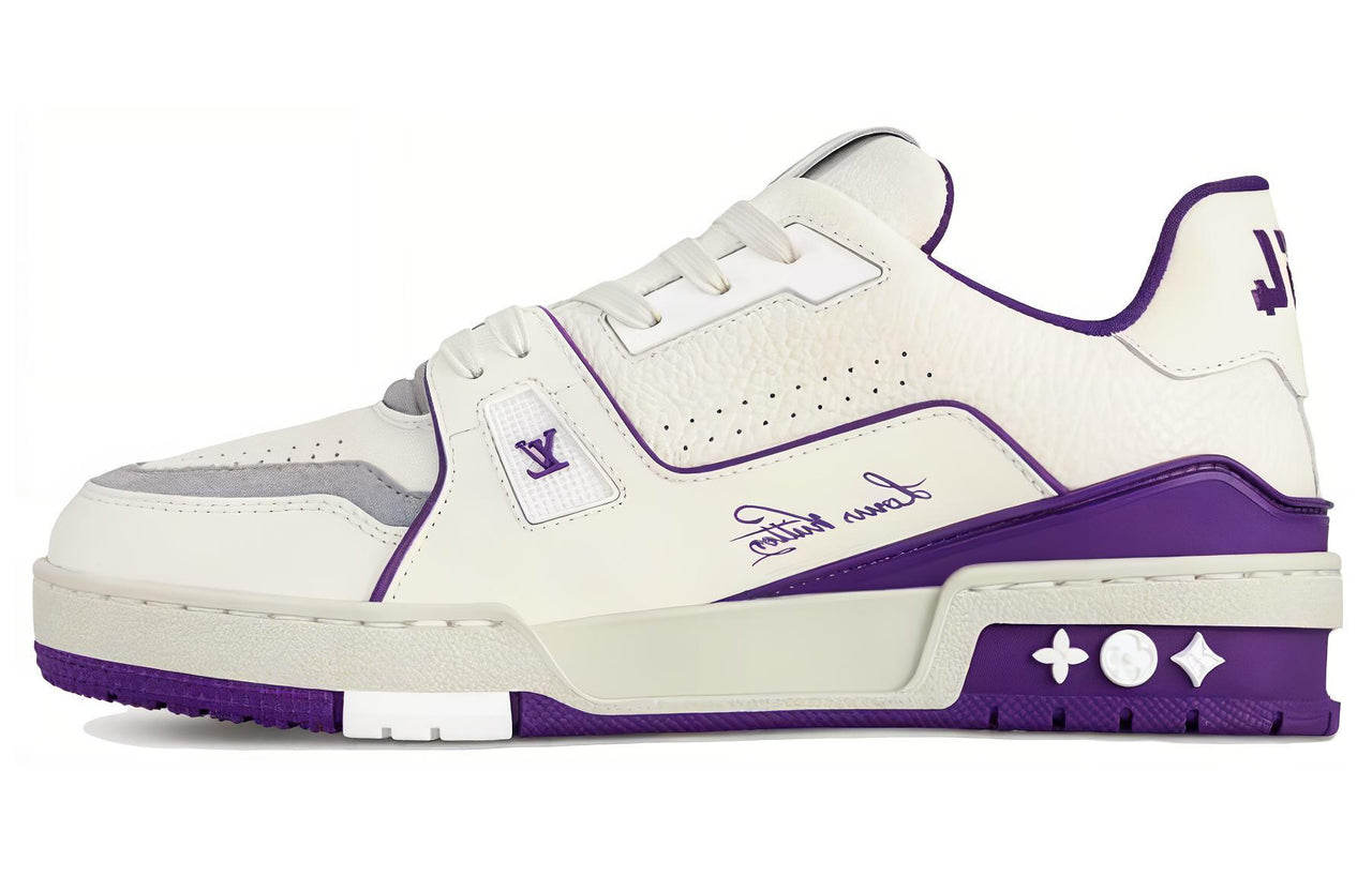 LOUIS VUITTON Trainer Low Top Skateboard Shoes Women's Purple White