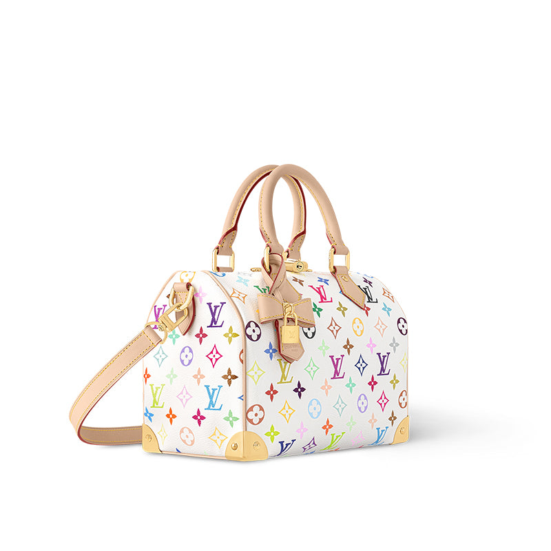 LOUIS VUITTON X Takashi Murakami Speedy Bandouliere 25 White Multicolored