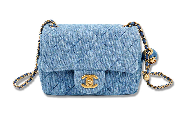 CHANEL 22c Early Spring Denim Shoulder Bag Crossbody Bag Regular Women's Denim Blue