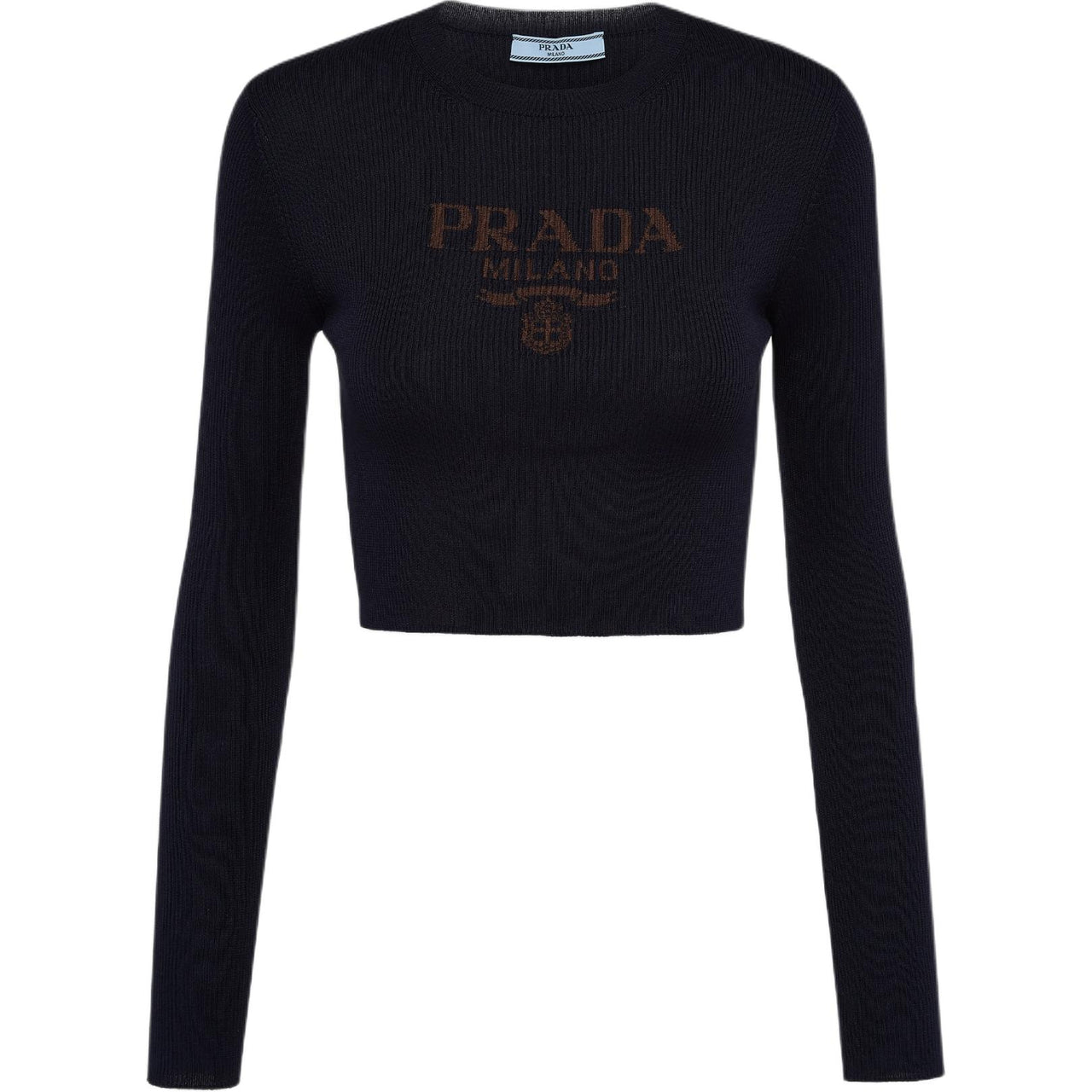 PRADA Intarsia knitted Logo Top
