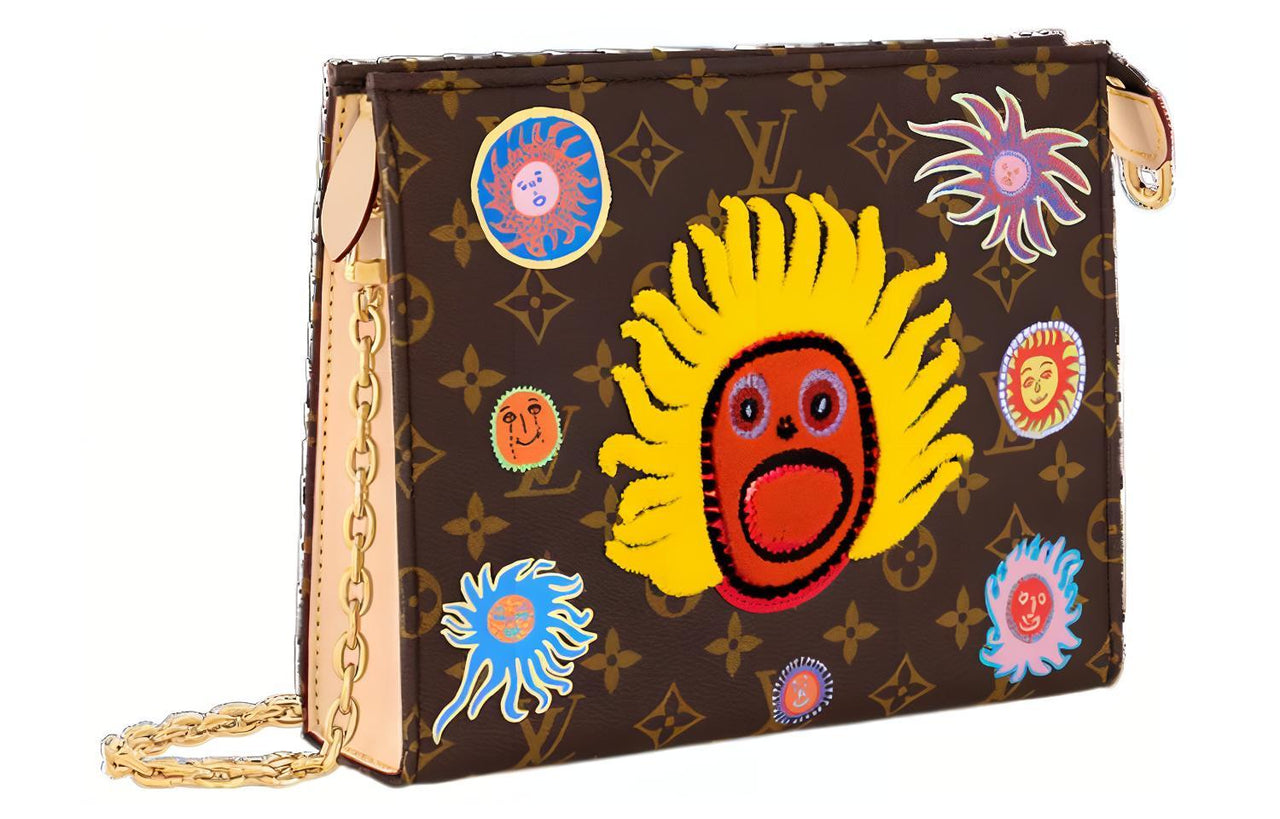 LOUIS VUITTON Lv X Yk Toiletry Pouch On Chain Face Print And Embroidery