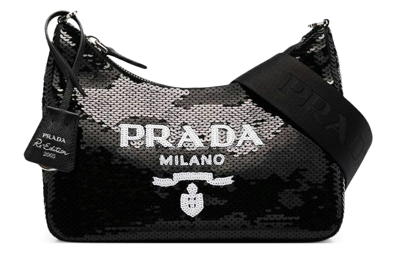 PRADA Fabric Shoulder Bag Women's Black