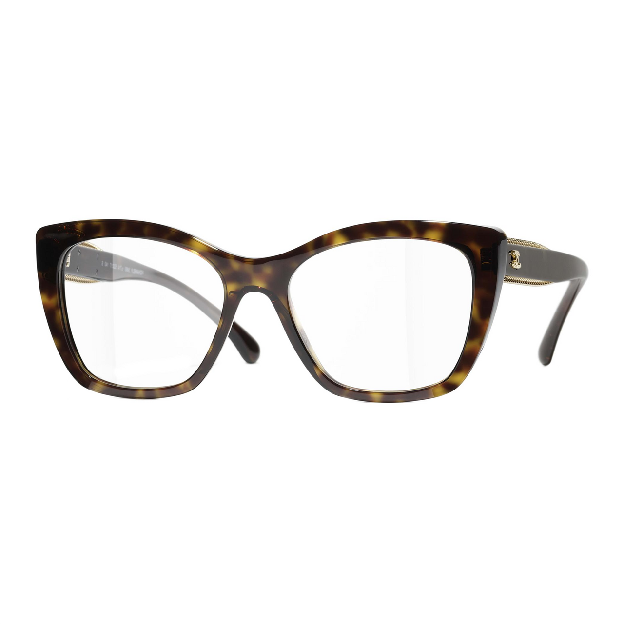 CHANEL Acetate Cat Eye Eyeglass Frames Unisex Tortoiseshell