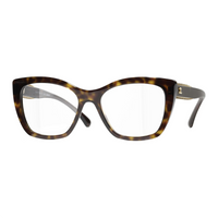 CHANEL Acetate Cat Eye Eyeglass Frames Unisex Tortoiseshell