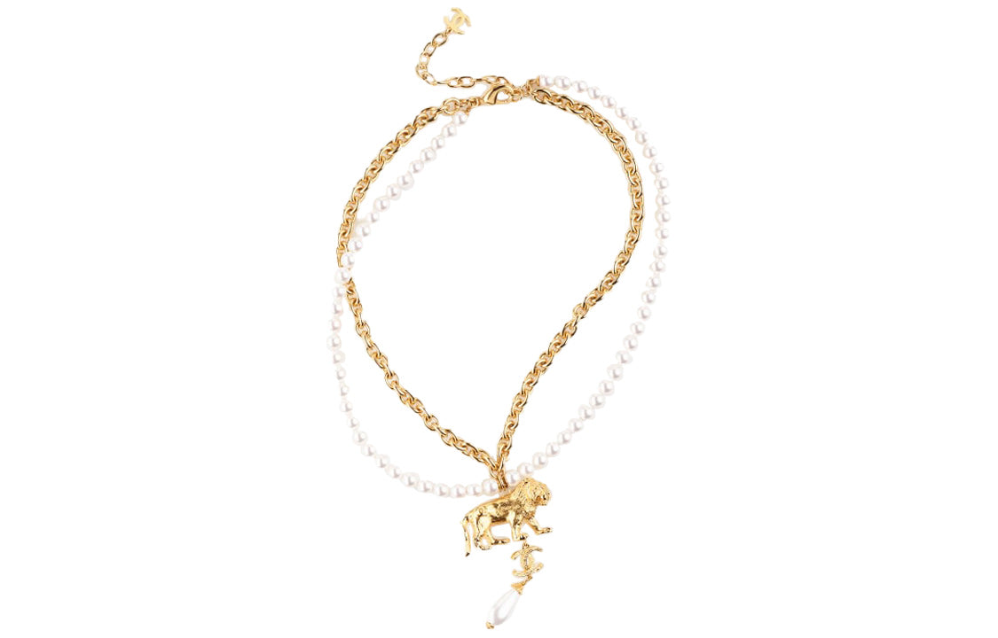 CHANEL Necklaces Women's Gold