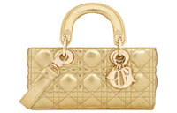 DIOR Lady D-JOY Calfskin Shoulder Bag Crossbody Bag Handbag Women's Gold