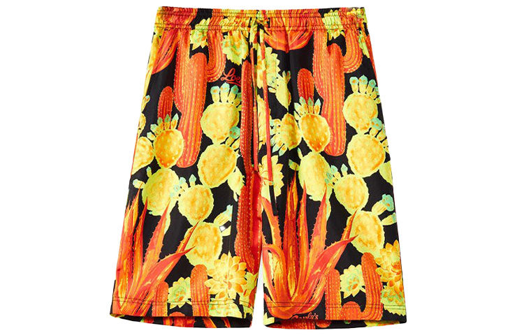 LOEWE Cactus Print Silk Drawstring Shorts