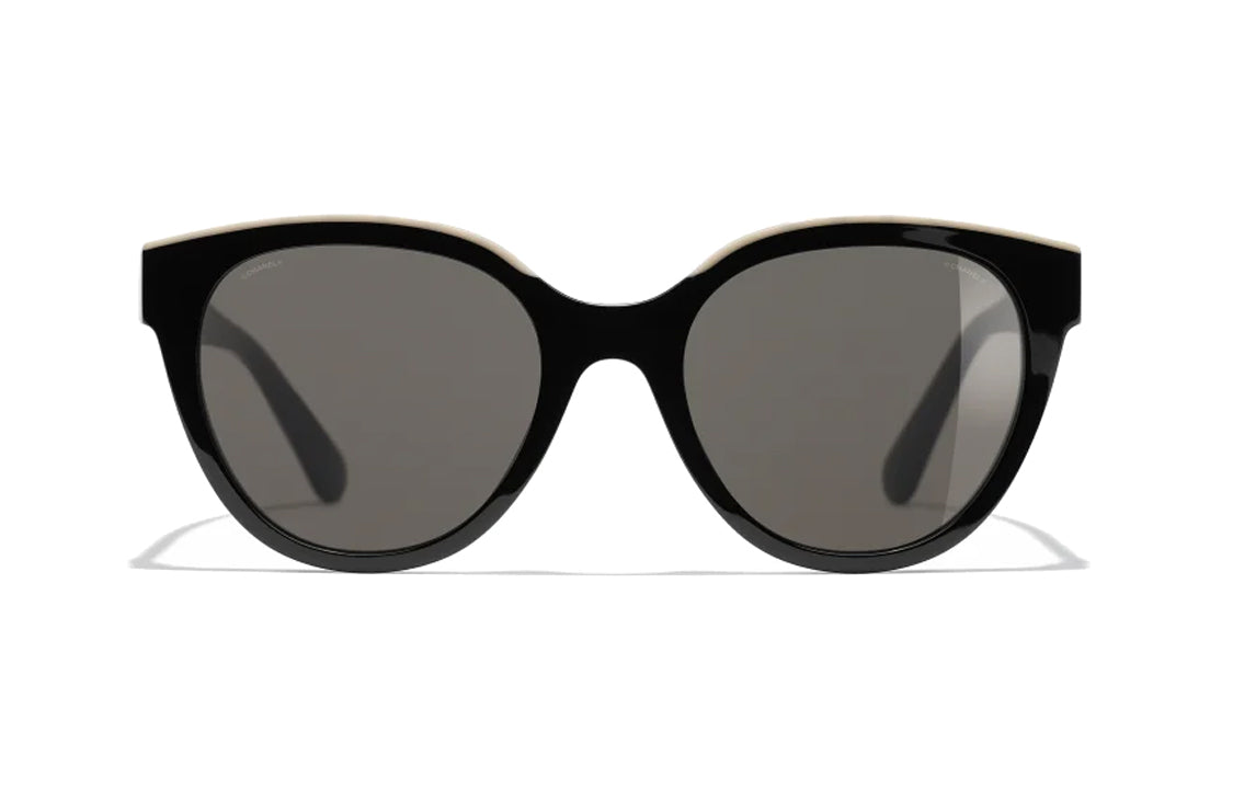 CHANEL Acetate Butterfly Sunglasses Unisex Black