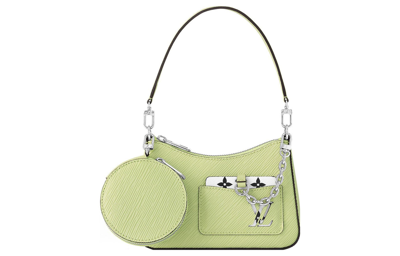 LOUIS VUITTON MARELLINI Epi Grained Cow Leather Shoulder Bag Portable Crossbody Bag Shoulder Bag Women's Green